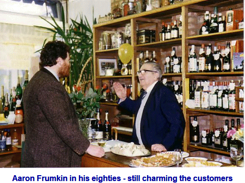 Aaron Frumkin in his eighties - still charming the customers